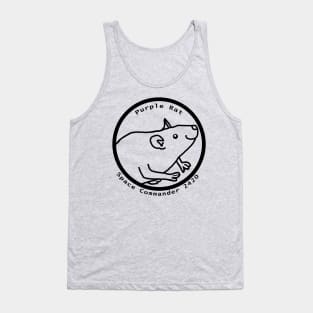 Portrait of Space Commander Purple Rat Outline Tank Top